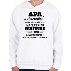 PRINTFASHION Köszönöm apa - fekete - Gyerek kapucnis pulóver - Fehér