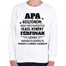 PRINTFASHION Köszönöm apa - fekete - Gyerek pulóver - Fehér gyerek pulóver, kardigán