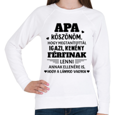 PRINTFASHION Köszönöm apa - fekete - Női pulóver - Fehér