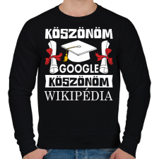 PRINTFASHION Köszönöm Google, Köszönöm Wikipédia - Férfi pulóver - Fekete férfi pulóver, kardigán