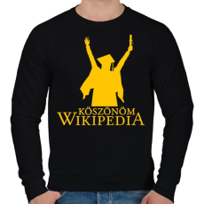 PRINTFASHION Köszönöm Wikipedia - Férfi pulóver - Fekete