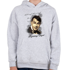 PRINTFASHION Kosztolányi Dezső - Gyerek kapucnis pulóver - Sport szürke