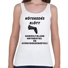 PRINTFASHION KÖTEKEDÉS ELŐTT - Női atléta - Fehér női trikó