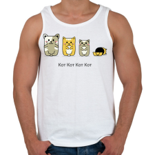 PRINTFASHION kotkotkotkot - Férfi atléta - Fehér atléta, trikó