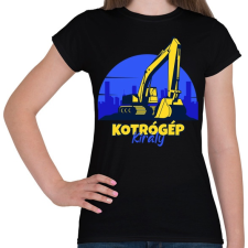 PRINTFASHION Kotrógép király - Női póló - Fekete női póló