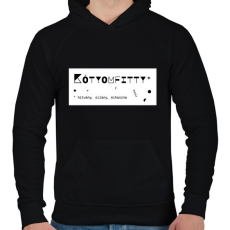PRINTFASHION Kótyomfitty - Férfi kapucnis pulóver - Fekete