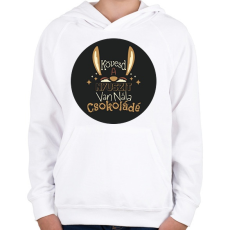 PRINTFASHION Kövesd a nyuszit - Gyerek kapucnis pulóver - Fehér