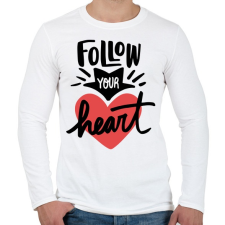 PRINTFASHION Kövesd a szíved - Férfi hosszú ujjú póló - Fehér férfi póló