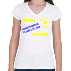 PRINTFASHION Kövesdi drukker - Női V-nyakú póló - Fehér