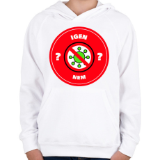 PRINTFASHION Kovid - Gyerek kapucnis pulóver - Fehér