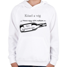 PRINTFASHION Közel a vég - Gyerek kapucnis pulóver - Fehér gyerek pulóver, kardigán