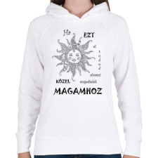 PRINTFASHION Közel engedlek - Női kapucnis pulóver - Fehér női pulóver, kardigán