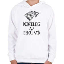 PRINTFASHION Közeleg az esküvő - Gyerek kapucnis pulóver - Fehér gyerek pulóver, kardigán