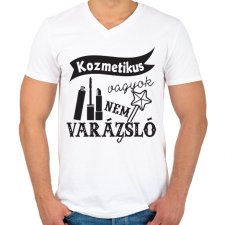PRINTFASHION Kozmetikus - Férfi V-nyakú póló - Fehér férfi póló