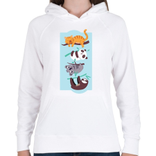 PRINTFASHION Közös hobbi - Női kapucnis pulóver - Fehér női pulóver, kardigán