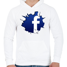 PRINTFASHION Közösségi háló - Férfi kapucnis pulóver - Fehér