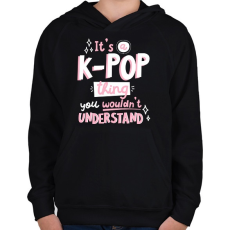 PRINTFASHION KPOP rajongó - Gyerek kapucnis pulóver - Fekete