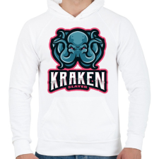 PRINTFASHION Kraken Slayer - Férfi kapucnis pulóver - Fehér férfi pulóver, kardigán