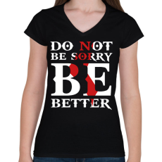 PRINTFASHION Kratos idézet - Női V-nyakú póló - Fekete