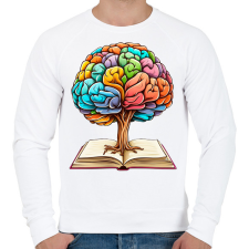 PRINTFASHION Kreatív agy - Férfi pulóver - Fehér férfi pulóver, kardigán