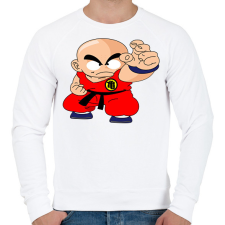 PRINTFASHION Krilin - Férfi pulóver - Fehér férfi pulóver, kardigán