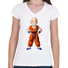 PRINTFASHION Krillin - Női V-nyakú póló - Fehér