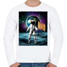 PRINTFASHION Kripto az űrben - Férfi pulóver - Fehér
