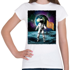 PRINTFASHION Kripto az űrben - Női póló - Fehér