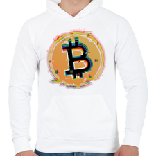 PRINTFASHION Kriptovaluta - Férfi kapucnis pulóver - Fehér férfi pulóver, kardigán