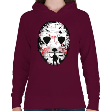 PRINTFASHION Kristálytó  - Női kapucnis pulóver - Bordó női pulóver, kardigán