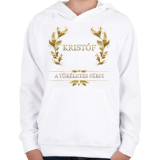PRINTFASHION Kristóf - Gyerek kapucnis pulóver - Fehér