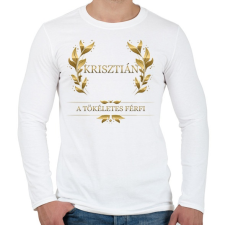 PRINTFASHION Krisztián - Férfi hosszú ujjú póló - Fehér férfi póló