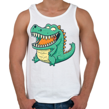 PRINTFASHION krokodil - Férfi atléta - Fehér atléta, trikó
