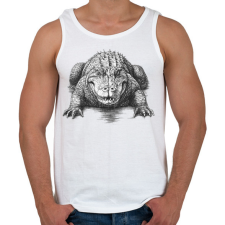 PRINTFASHION Krokodil - Férfi atléta - Fehér atléta, trikó