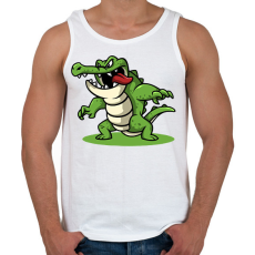 PRINTFASHION Krokodil  - Férfi atléta - Fehér