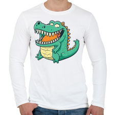 PRINTFASHION krokodil  - Férfi hosszú ujjú póló - Fehér férfi póló
