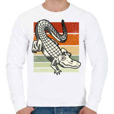 PRINTFASHION Krokodil - Férfi pulóver - Fehér