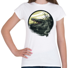 PRINTFASHION Krokodil grafika - Női póló - Fehér