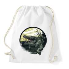 PRINTFASHION Krokodil grafika - Sportzsák, Tornazsák - Fehér tornazsák