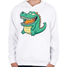 PRINTFASHION krokodil  - Gyerek kapucnis pulóver - Fehér gyerek pulóver, kardigán