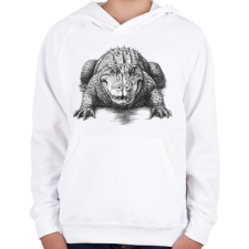 PRINTFASHION Krokodil - Gyerek kapucnis pulóver - Fehér gyerek pulóver, kardigán