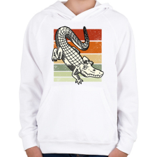 PRINTFASHION Krokodil - Gyerek kapucnis pulóver - Fehér gyerek pulóver, kardigán