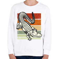 PRINTFASHION Krokodil - Gyerek pulóver - Fehér gyerek pulóver, kardigán