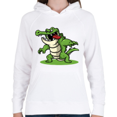 PRINTFASHION Krokodil  - Női kapucnis pulóver - Fehér