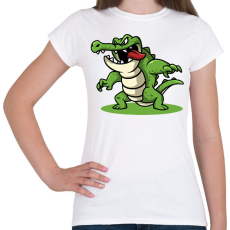 PRINTFASHION Krokodil  - Női póló - Fehér