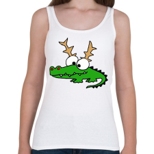 PRINTFASHION Krokodil Rudolf - Női atléta - Fehér női trikó