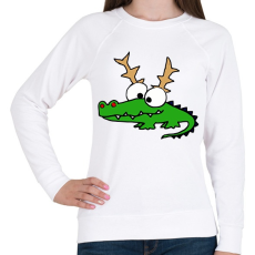 PRINTFASHION Krokodil Rudolf - Női pulóver - Fehér