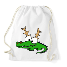 PRINTFASHION Krokodil Rudolf - Sportzsák, Tornazsák - Fehér tornazsák