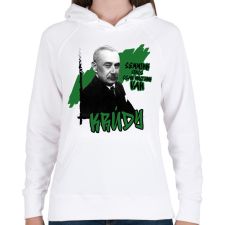 PRINTFASHION Krúdy Gyula - Női kapucnis pulóver - Fehér női pulóver, kardigán