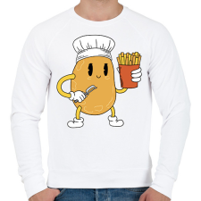 PRINTFASHION Krumpli szakács - Férfi pulóver - Fehér férfi pulóver, kardigán